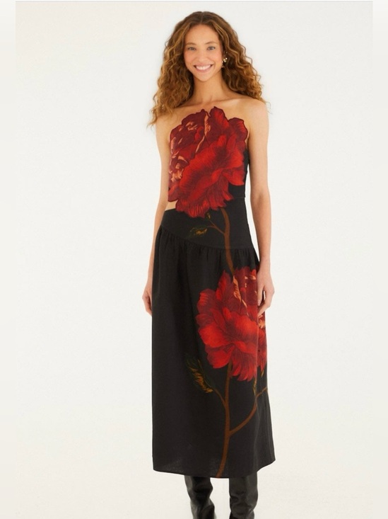 FARM Rio Dresses & Skirts - FARM Rio Rosalia Black Artisanal Midi Dress